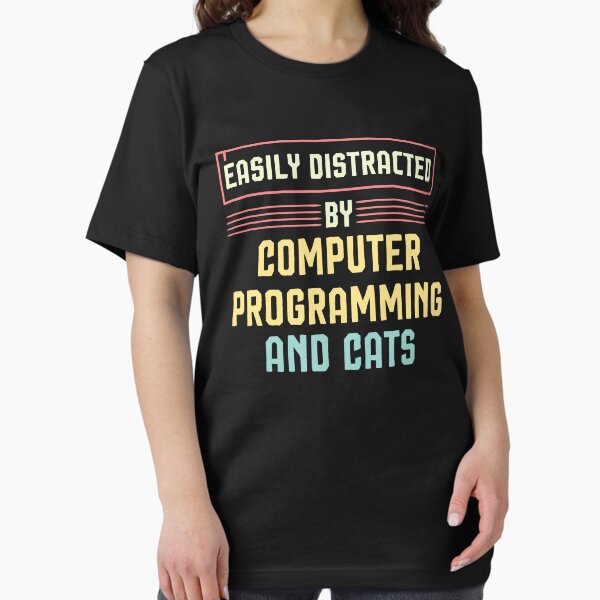 Item preview, Easily Distracted By Computer Programming And Cats ,Programmer Gift designed and sold by Noussairox.