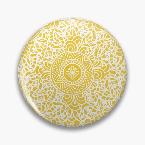 Item preview, Turmeric Yellow & White Zentangle Mandala Pattern designed and sold by MysticMagpie.