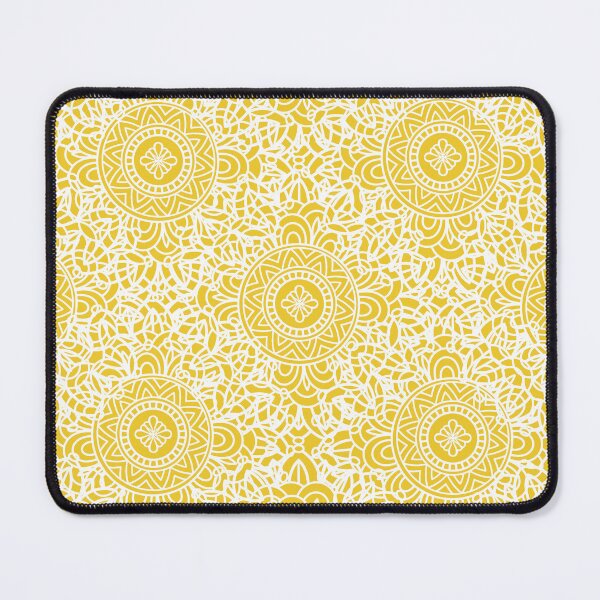 Item preview, Turmeric Yellow & White Zentangle Mandala Pattern designed and sold by MysticMagpie.