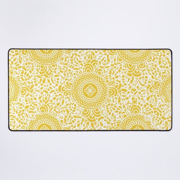 Item preview, Turmeric Yellow & White Zentangle Mandala Pattern designed and sold by MysticMagpie.
