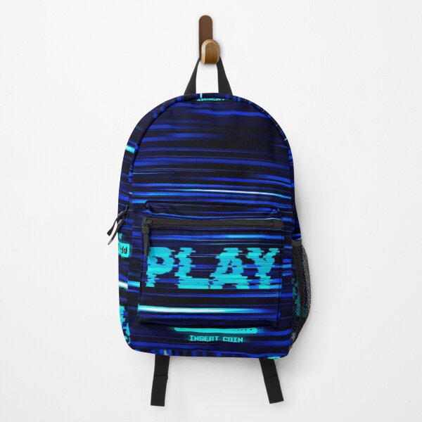 Item preview, Play glitch effect typography on blue background designed and sold by angelisart.