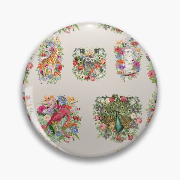 Item preview, Ornate Vintage Animals, Birds  And Beautiful Decorative Cascading Tropical Flowers designed and sold by TrulyEpoque.