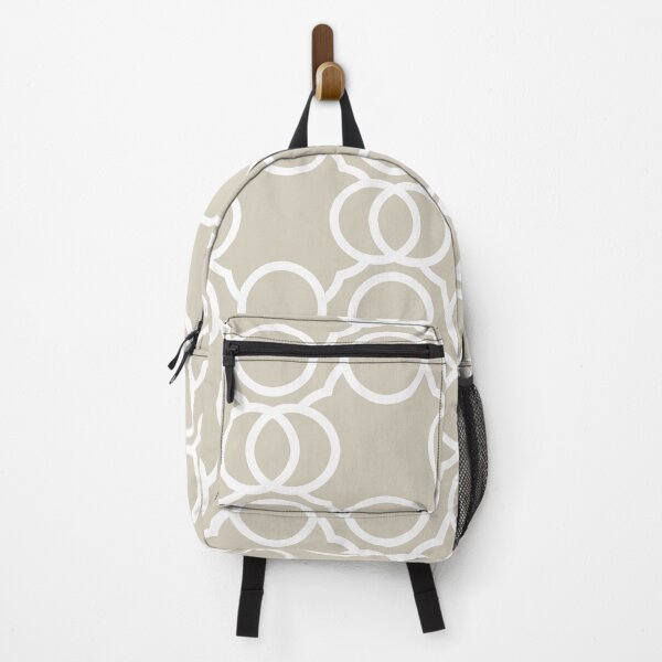 Item preview, Tan and White Geometric Circle Pattern Pairs DE 2022 Popular Color Doric White DET641 designed and sold by ColorOfTheYears.