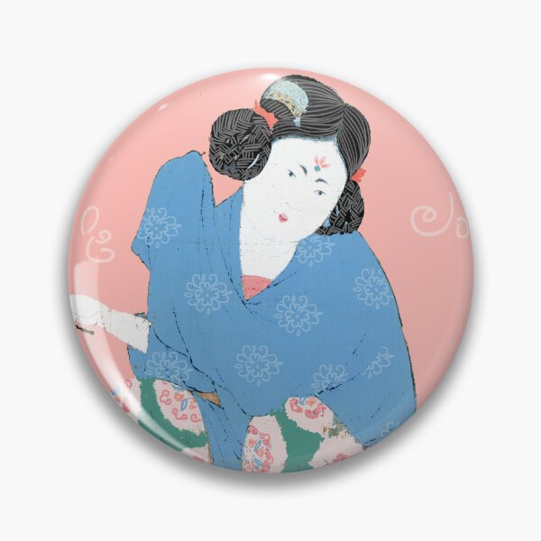 Item preview, Asian woman with fan in traditional style designed and sold by finedrawings.
