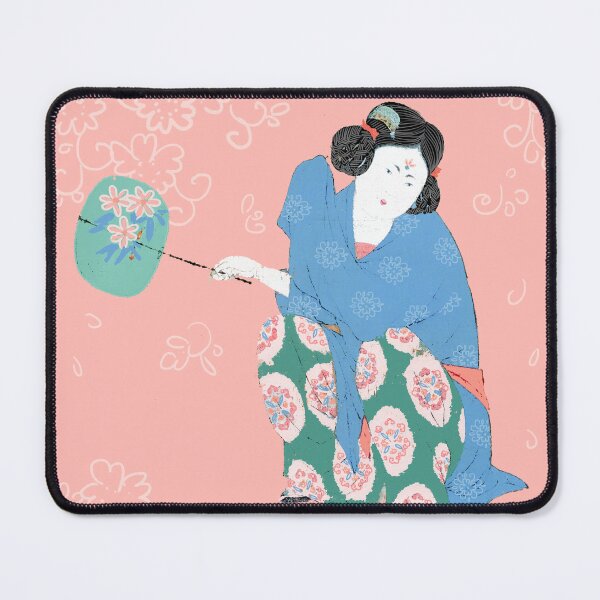 Item preview, Asian woman with fan in traditional style designed and sold by finedrawings.