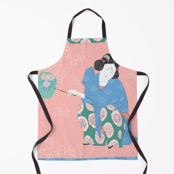Item preview, Asian woman with fan in traditional style designed and sold by finedrawings.