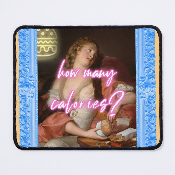 Item preview, How Many Calories • Vintage Painting with Modern Typography Design • Vintage retro art • Burger Art  designed and sold by STUDIOmilk.