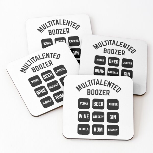 Item preview, Multitalented Boozer (Drinking Alcohol / Black) designed and sold by MrFaulbaum.