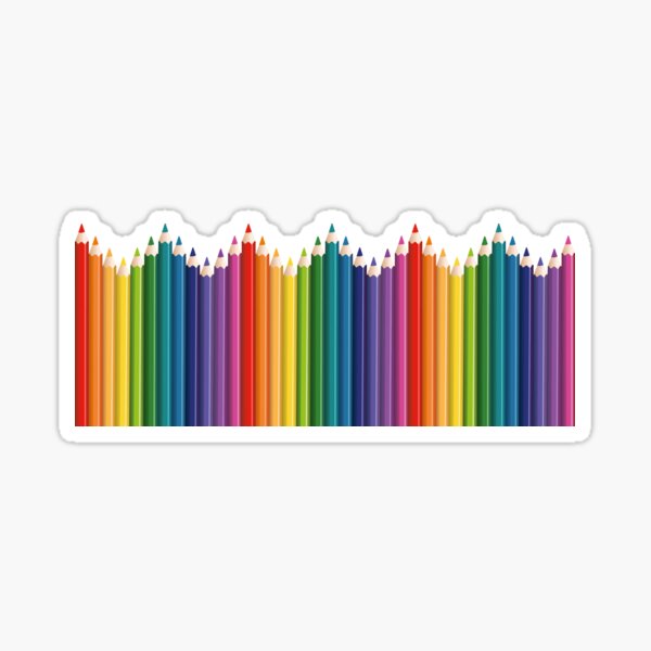 Pride Rainbow Colouring Pencils Sticker