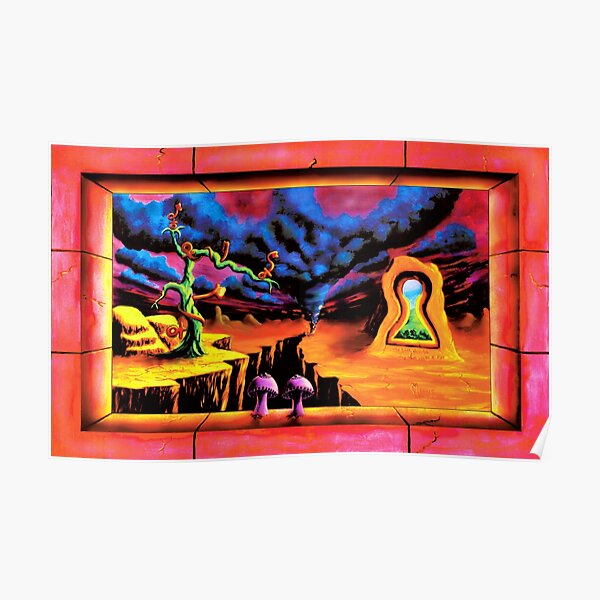 Trippy Psychedelic Surreal Visionary Art by Vincent Monaco - The Door Unlocked Poster