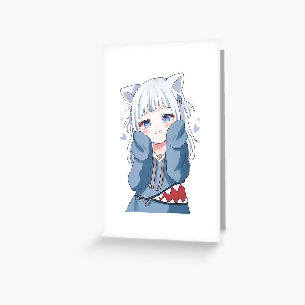 gatita gura || Chica anime | Tarjetas de felicitación