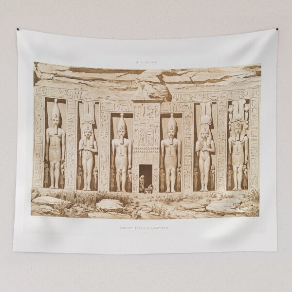 Item preview, The temple of Hathor and Nefertari, the small temple. Antique Egyptian designed and sold by NineJuly.