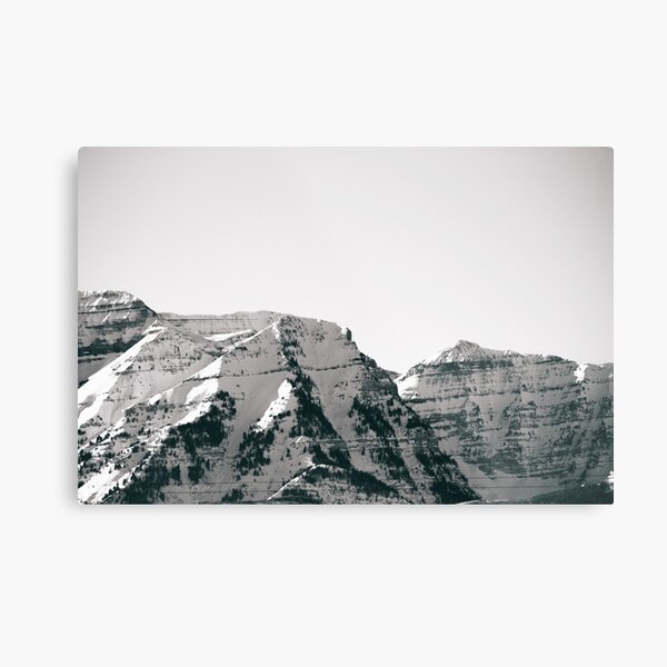 Black and White Wasatch Mountains Metal Print