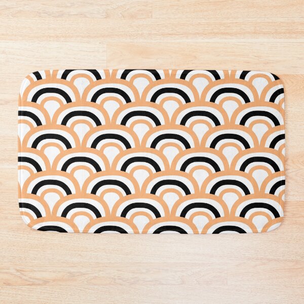 Artikelvorschau, Orange Black White Abstract Scallop Pattern Pairs DE 2022 Popular Color Market Melon DE5199 entworfen und verkauft von ColorOfTheYears.