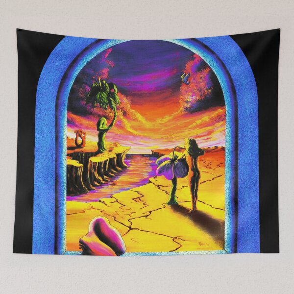 Item preview, Vibrant Psychedelic Surreal Flower Hippie Tropical Beach Sunset  designed and sold by Vincent Monaco.