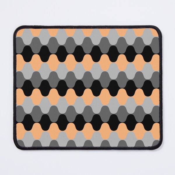 Artikelvorschau, Orange Gray and Black Retro Wavy Stripe Pattern Pairs DE 2022 Popular Color Market Melon DE5199 entworfen und verkauft von ColorOfTheYears.