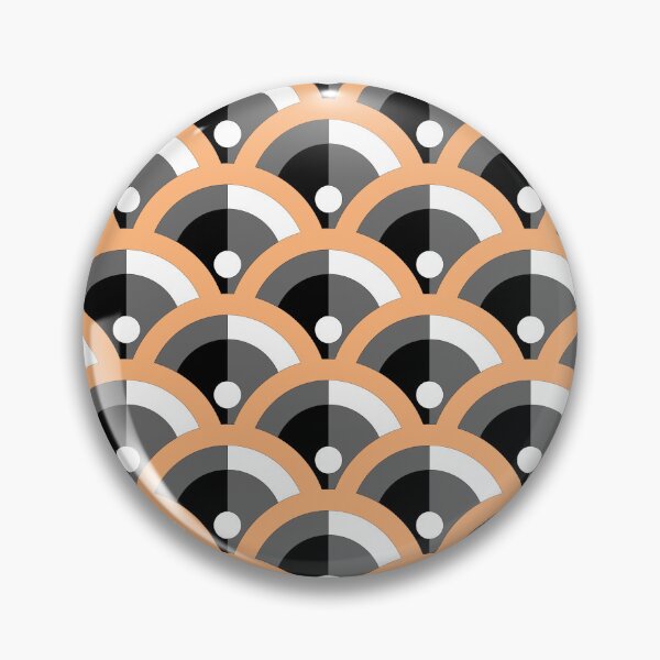 Artikelvorschau, Orange Gray Black White Scallop Polka Dot Pattern Pairs DE 2022 Popular Color Market Melon DE5199 entworfen und verkauft von ColorOfTheYears.