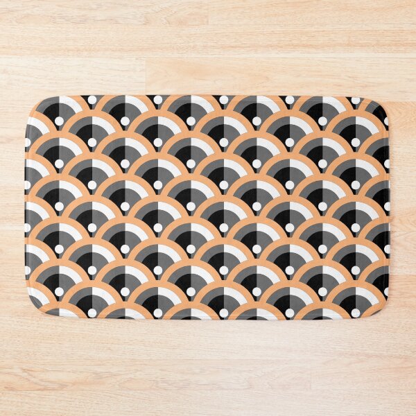 Artikelvorschau, Orange Gray Black White Scallop Polka Dot Pattern Pairs DE 2022 Popular Color Market Melon DE5199 entworfen und verkauft von ColorOfTheYears.