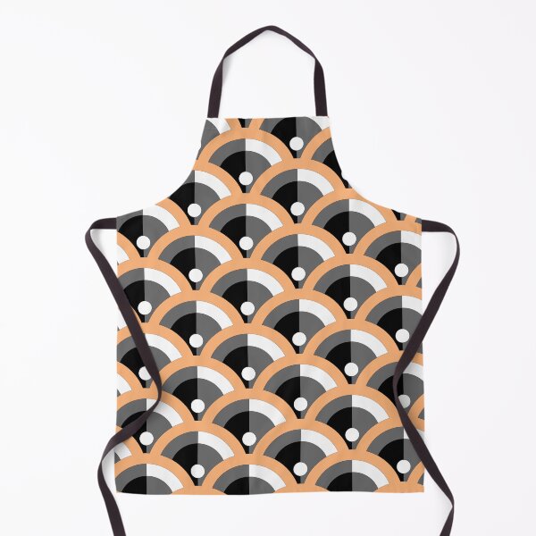 Artikelvorschau, Orange Gray Black White Scallop Polka Dot Pattern Pairs DE 2022 Popular Color Market Melon DE5199 entworfen und verkauft von ColorOfTheYears.
