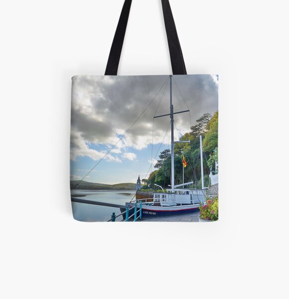 Boat At Portmeirion . All Over Print Tote Bag