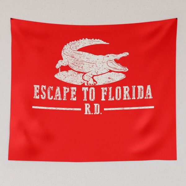 Item preview, Escape To Florida Funny Vintage Ron DeSantis Sarcasm Retro Crocodile designed and sold by GraphifyArt.