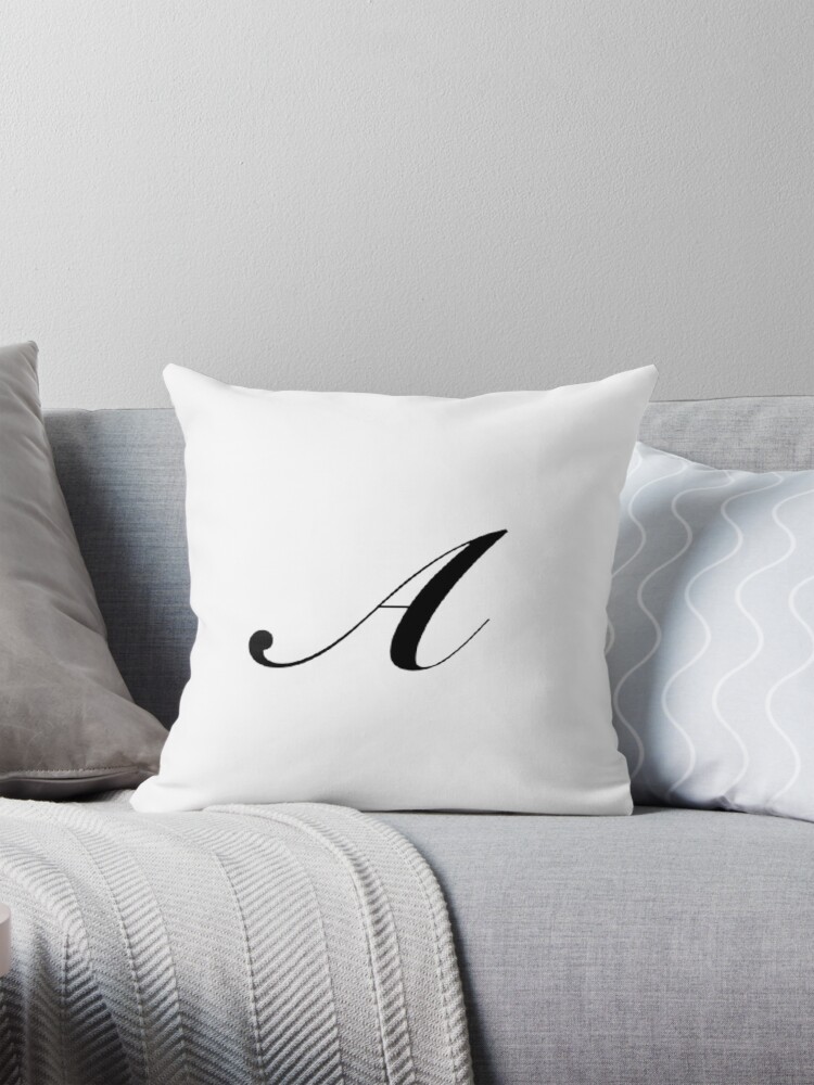 Simple cursive letter A Pillow for Sale by ComfyCloud Redbubble