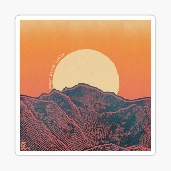 Mont Blanc - Alps’ Highest Peak - Pink Sticker