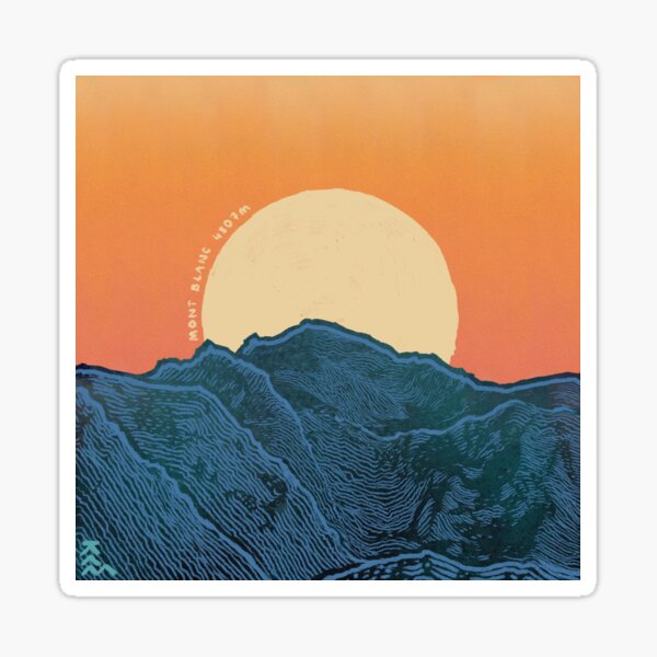 Mont Blanc - Alps’ Highest Peak - Blue Sticker