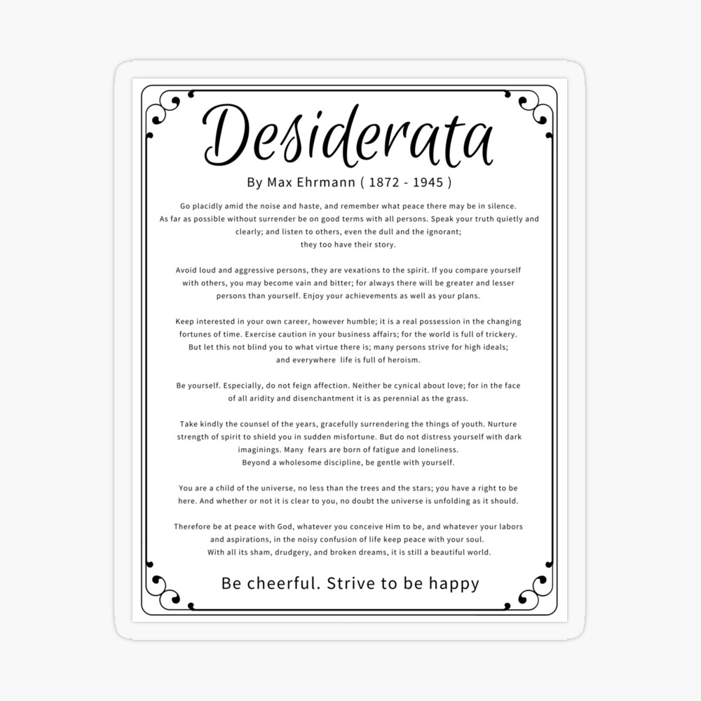 desiderata-poem-go-placidly-by-max-ehrmann-child-of-the-universe-art-print-for-sale-by-laziniarts-redbubble