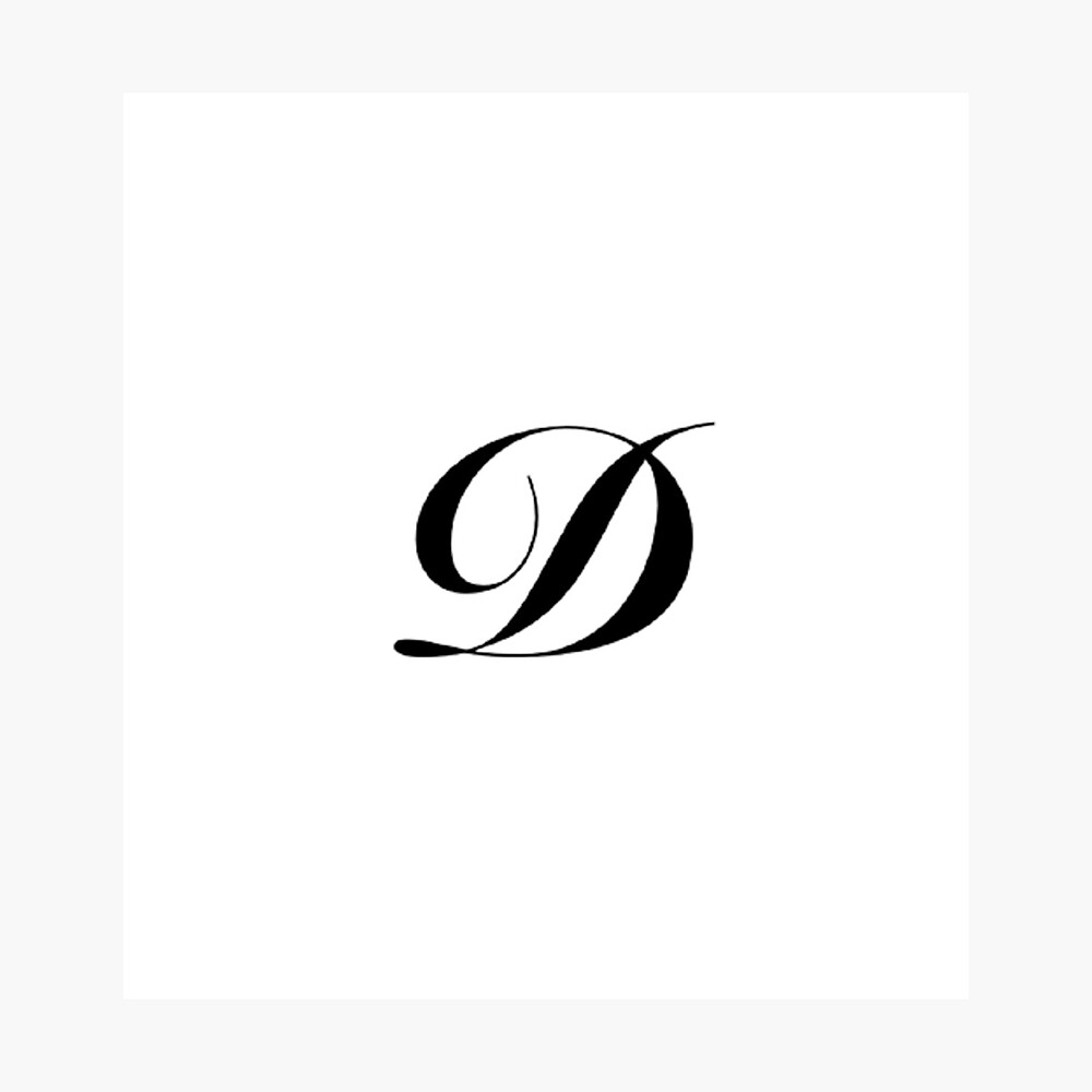 Simple letter D cursive big font Poster