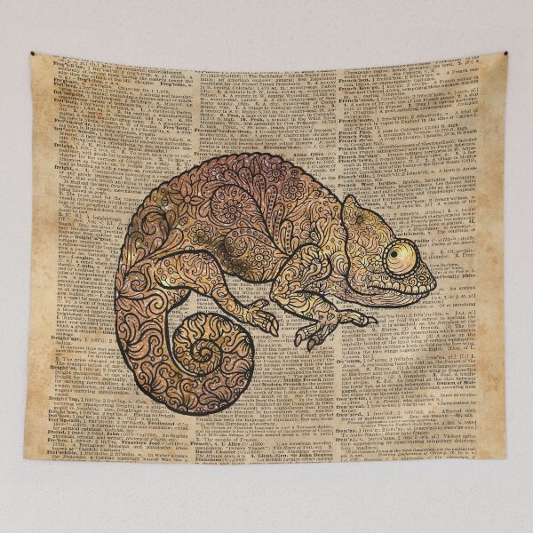 Item preview, Space Chameleon Zentagle Dictionary Art designed and sold by DictionaryArt.