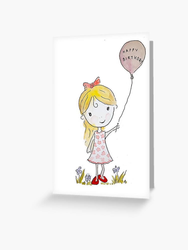 Minimalist Happy Birthday Dark Hair Kid Singing Card - Kinda Cute by  Patricia Alvarez