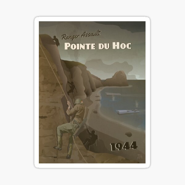 Item preview, Pointe Du Hoc 1944 - Póster de viaje de asalto a los guardabosques designed and sold by The War Effort.