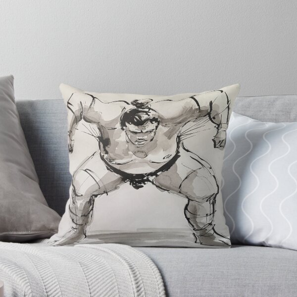 Aperçu de l'œuvre Sumo #9 - Peinture à l'encre de lutteur de sumo sur papier créée et vendue par Rebecca Rees.