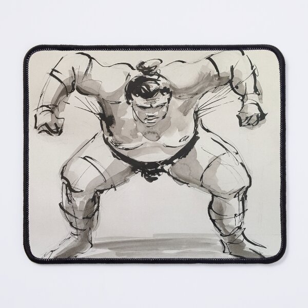Item preview, Sumo #9 - Sumo wrestler ink wash painting on paper designed and sold by Rebecca Rees.