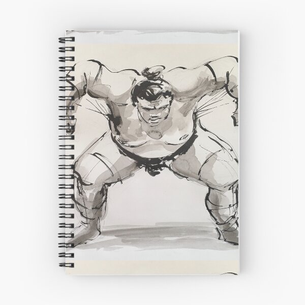 Item preview, Sumo #9 - Sumo wrestler ink wash painting on paper designed and sold by Rebecca Rees.