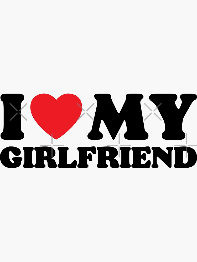 Thumbnail 3 of 3, Sticker, I Love My Girlfriend designed and sold by PoeticDesign.