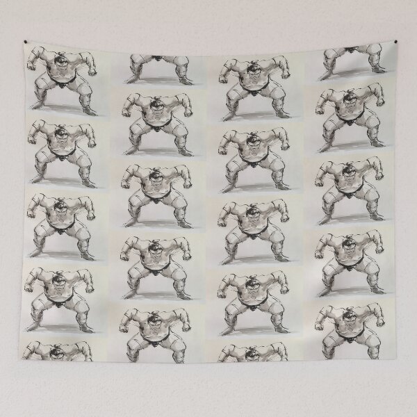 Item preview, Sumo #9 - Sumo wrestler ink wash painting on paper designed and sold by Rebecca Rees.