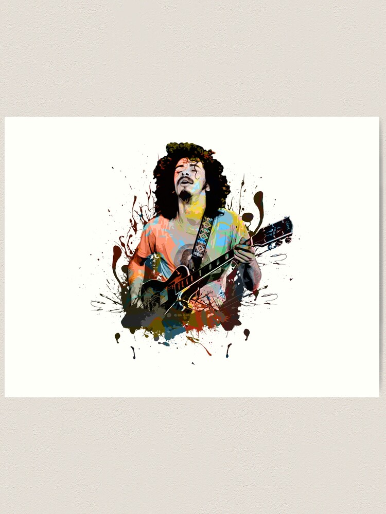 Carlos Santana Music Art Print by Supanova