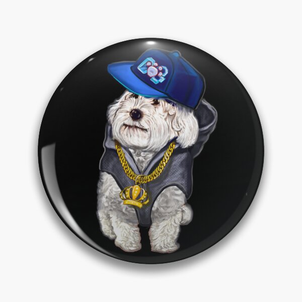 Item preview, Cavalier king charles spaniel fancy dress hoodie, chain and baseball cap, white Cavapoo dog designed and sold by Artonmytee.
