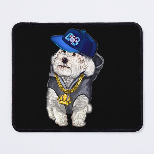 Item preview, Cavalier king charles spaniel fancy dress hoodie, chain and baseball cap, white Cavapoo dog designed and sold by Artonmytee.