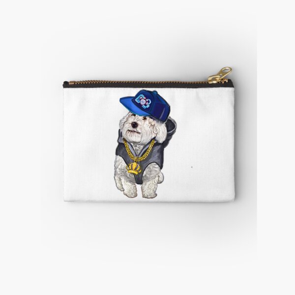 Item preview, Cavalier king charles spaniel fancy dress hoodie, chain and baseball cap, white Cavapoo dog designed and sold by Artonmytee.
