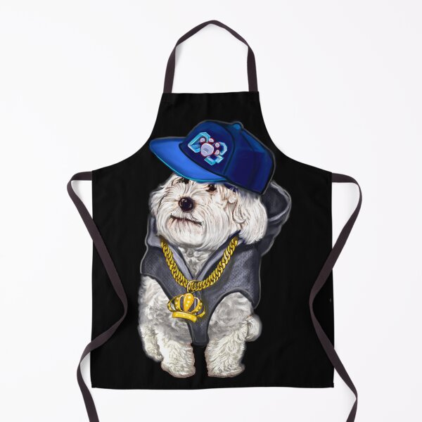 Item preview, Cavalier king charles spaniel fancy dress hoodie, chain and baseball cap, white Cavapoo dog designed and sold by Artonmytee.