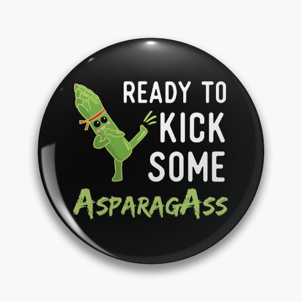 Item preview, Ready To Kick Some AsparagAss Kawaii Asparagus Pun designed and sold by sunburstdesigns.