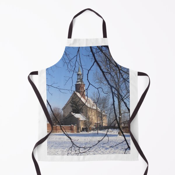 Item preview, Village Historic Building Polish Church Photograph in Snow  designed and sold by DappleDesign.