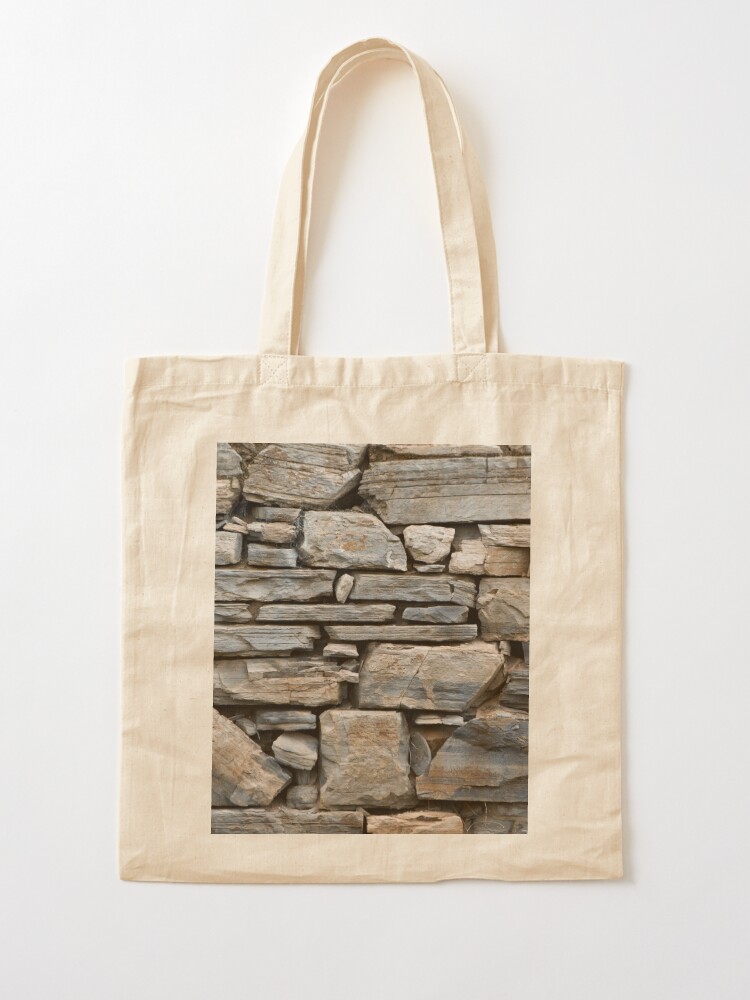 Brick wall pattern : White Stone Wall | Tote Bag