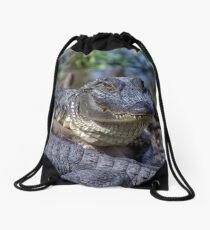Smiling Sam The Gator Man Drawstring Bag