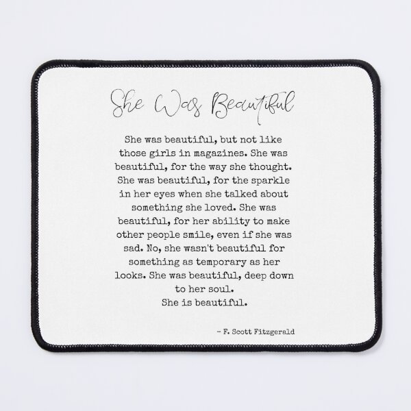 Item preview, She was beautiful - F. Scott Fitzgerald Quote  designed and sold by shmodev.