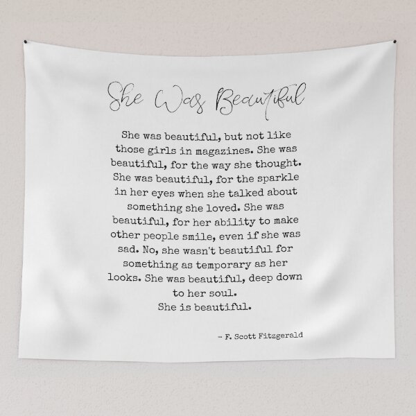 Item preview, She was beautiful - F. Scott Fitzgerald Quote  designed and sold by shmodev.