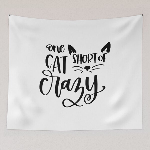 Item preview, One Cat Short Of Crazy Funny Gift Idea designed and sold by charaf19.